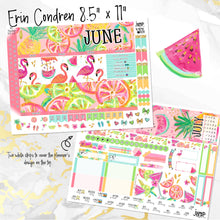 Load image into Gallery viewer, June Hello Summer monthly - Erin Condren Vertical Horizontal 7&quot;x9&quot;, Happy Planner Classic, Mini &amp; Big