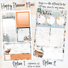 Load image into Gallery viewer, New Release January Snowy Hollow Notes monthly sticker -Erin Condren Vertical Horizontal 7"x9", Happy Planner Classic, Mini &amp; Big (Copy)