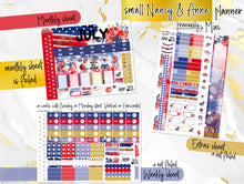 Load image into Gallery viewer, July Freedom FOIL -for Laurel Denise Planner stickers -Scout/Portrait, Anne/Vertical, Nancy/Horizontal, Small/Mini