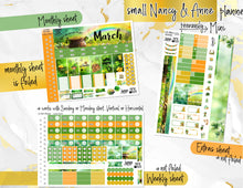 Load image into Gallery viewer, New Release March Lucky Charm FOIL -for Laurel Denise Planner stickers -Scout/Portrait, Anne/Vertical, Nancy/Horizontal, Small/Mini