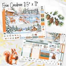 Load image into Gallery viewer, New Release January Snowy Hollow '27 monthly - Erin Condren Vertical Horizontal 7"x9", Happy Planner Classic, Mini &amp; Big (Copy)