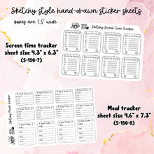 Load image into Gallery viewer, New Release Sketchy Hand-Drawn decorative boxes planner (S-150+)