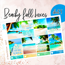 Load image into Gallery viewer, Beachy summer full boxes - planner stickers Erin Condren Happy Planner