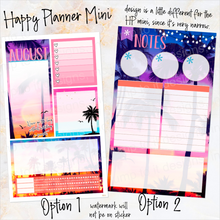 Load image into Gallery viewer, New Release August Sunset in Paradise Notes monthly sticker -25/26 Erin Condren Vertical Horizontal 7"x9", Happy Planner Classic, Mini &amp; Big
