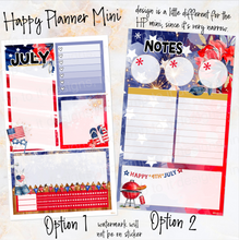 Load image into Gallery viewer, July Freedom Notes monthly sticker -25/26 Erin Condren Vertical Horizontal 7"x9", Happy Planner Classic, Mini &amp; Big