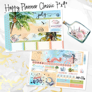 July Lazy Days FOILED monthly - Erin Condren Vertical Horizontal 7"x9", Happy Planner Classic