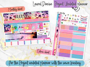 August Sunset in Paradise -for Laurel Denise Planner stickers - Portrait, Mini, Vertical, Horizontal & Project