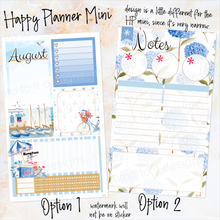 Load image into Gallery viewer, New Release August Hamptons Notes monthly sticker -25/26 Erin Condren Vertical Horizontal 7"x9", Happy Planner Classic, Mini &amp; Big