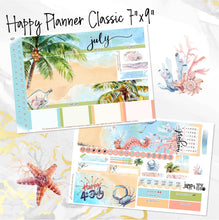 Load image into Gallery viewer, July Lazy Days monthly - Erin Condren Vertical Horizontal 7&quot;x9&quot;, Happy Planner Classic, Mini &amp; Big