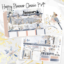 Load image into Gallery viewer, January Winter Haze monthly - Erin Condren Vertical Horizontal 7&quot;x9&quot;, Happy Planner Classic, Mini &amp; Big