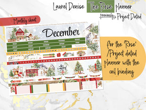New Release December Winter Pines for Laurel Denise Planner stickers - Scout/Portrait, Anne/Vertical, Nancy/Horizontal, Rose/Project & Mini