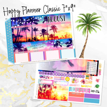 Load image into Gallery viewer, August Sunset in Paradise monthly - Erin Condren Vertical Horizontal 7&quot;x9&quot;, Happy Planner Classic, Mini &amp; Big