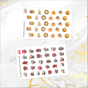 Days of the Month / Countdown planner calendar stickers       (S-100+)