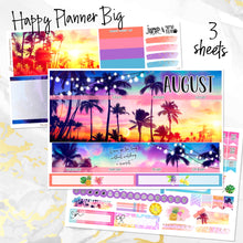 Load image into Gallery viewer, August Sunset in Paradise monthly - Erin Condren Vertical Horizontal 7&quot;x9&quot;, Happy Planner Classic, Mini &amp; Big