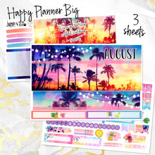 Load image into Gallery viewer, New Release August Sunset in Paradise monthly - Erin Condren Vertical Horizontal 7"x9", Happy Planner Classic, Mini &amp; Big