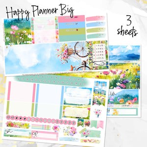 May Wild Flowers monthly - Erin Condren Vertical Horizontal 7"x9", Happy Planner Classic, Mini & Big