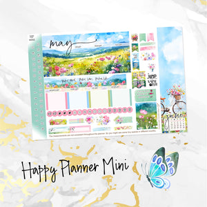 May Wild Flowers monthly - Erin Condren Vertical Horizontal 7"x9", Happy Planner Classic, Mini & Big