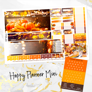 November Harvest Glow monthly - Erin Condren Vertical Horizontal 7"x9", Happy Planner Classic, Mini & Big