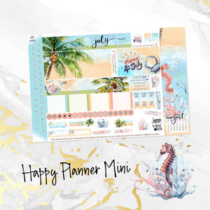 July Lazy Days monthly - Erin Condren Vertical Horizontal 7"x9", Happy Planner Classic, Mini & Big