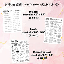 Load image into Gallery viewer, New Release Sketchy Hand-Drawn decorative boxes planner (S-150+)