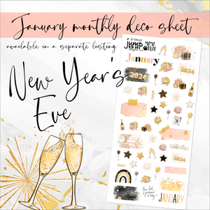 January New Year's Eve '24 - POCKET Mini Weekly Kit Planner stickers – Jump  To It Designs