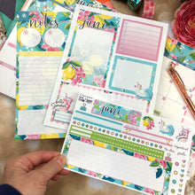 Load image into Gallery viewer, June Citrus Summer Notes monthly sticker -25/26 Erin Condren Vertical Horizontal 7"x9", Happy Planner Classic, Mini &amp; Big