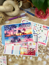 Load image into Gallery viewer, New Release August Sunset in Paradise monthly - Erin Condren Vertical Horizontal 7"x9", Happy Planner Classic, Mini &amp; Big