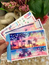 Load image into Gallery viewer, New Release August Sunset in Paradise FOILED monthly - Erin Condren Vertical Horizontal 7"x9"