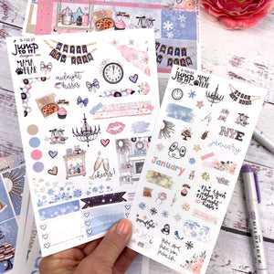 January Midnight Kisses NYE Deco sheet - planner stickers          (S-109-53)