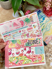 Load image into Gallery viewer, June Hello Summer monthly - Erin Condren Vertical Horizontal 7&quot;x9&quot;, Happy Planner Classic, Mini &amp; Big