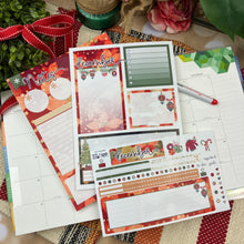 Load image into Gallery viewer, New Release December Poinsettia Glow Notes monthly sticker -25/26 Erin Condren Vertical Horizontal 7"x9", Happy Planner Classic, Mini &amp; Big