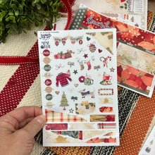 Load image into Gallery viewer, New Release December Poinsettia Glow JOURNAL sheet - planner stickers (S-132-52)
