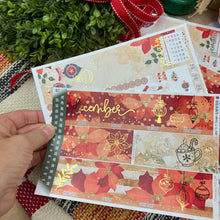Load image into Gallery viewer, New Release December Poinsettia Glow FOILED '26 monthly - Erin Condren Vertical Horizontal 7"x9"