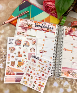 September Harvest Blush Deco sheet - planner stickers          (S-109-62)