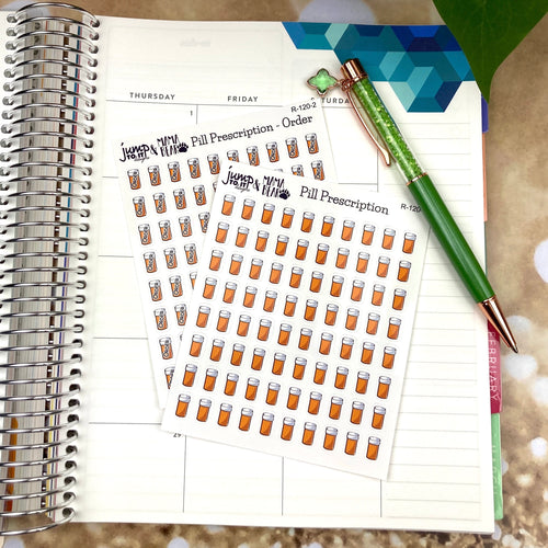 Prescription Pills Reminders planner calendar stickers     (R-120+)