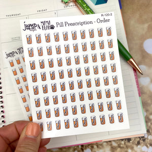 Prescription Pills Reminders planner calendar stickers     (R-120+)
