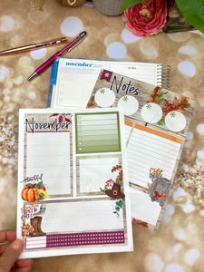 November Spice Notes monthly sticker - Erin Condren Vertical Horizontal 7"x9", Happy Planner Classic, Mini & Big