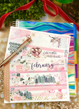 Load image into Gallery viewer, February Warm Hearts monthly - Erin Condren Vertical Horizontal 7"x9", Happy Planner Classic, Mini &amp; Big