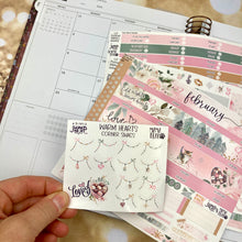 Load image into Gallery viewer, February Warm Hearts Corner Swags planner stickers          (S-141-3)