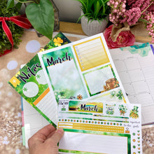 Load image into Gallery viewer, New Release March Lucky Charm Notes monthly sticker -25/26 Erin Condren Vertical Horizontal 7"x9", Happy Planner Classic, Mini &amp; Big