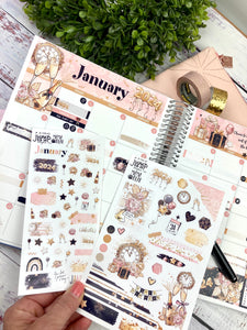 January New Year’s Eve ’24 Deco sheet - planner stickers          (S-109-42)
