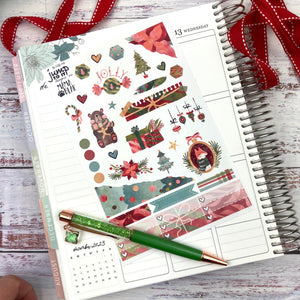 Holly Jolly Christmas JOURNAL sheet - planner stickers          (S-132-14)