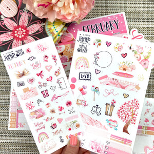 February Valentine Love Deco sheet - planner stickers          (S-109-44)