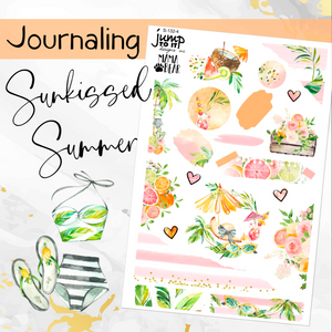 August Sunkissed Summer JOURNAL sheet - planner stickers          (S-132-4)