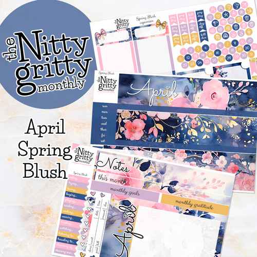 April Spring Blush - The Nitty Gritty Monthly - Erin Condren Vertical Horizontal