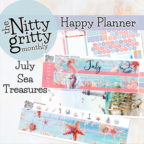 July Sea Treasures - The Nitty Gritty Monthly - Happy Planner Classic