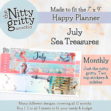 Load image into Gallery viewer, July Sea Treasures - The Nitty Gritty Monthly - Happy Planner Classic