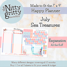Load image into Gallery viewer, July Sea Treasures - The Nitty Gritty Monthly - Happy Planner Classic