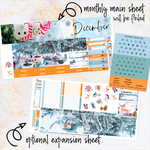 December Winter Bliss FOILED monthly - Hobonichi Cousin A5 personal planner