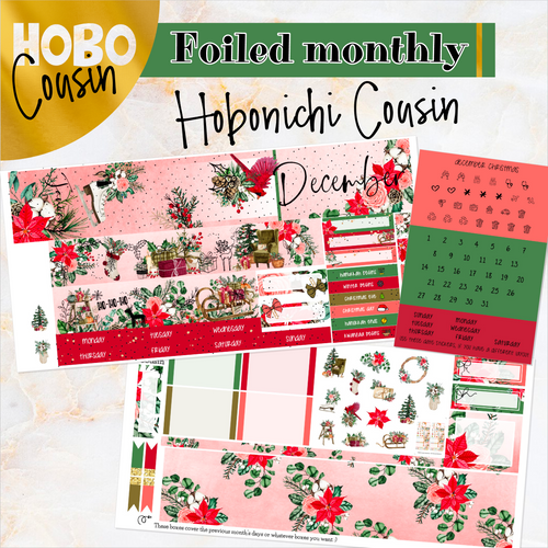 December Christmas Joy FOILED monthly - Hobonichi Cousin A5 personal planner